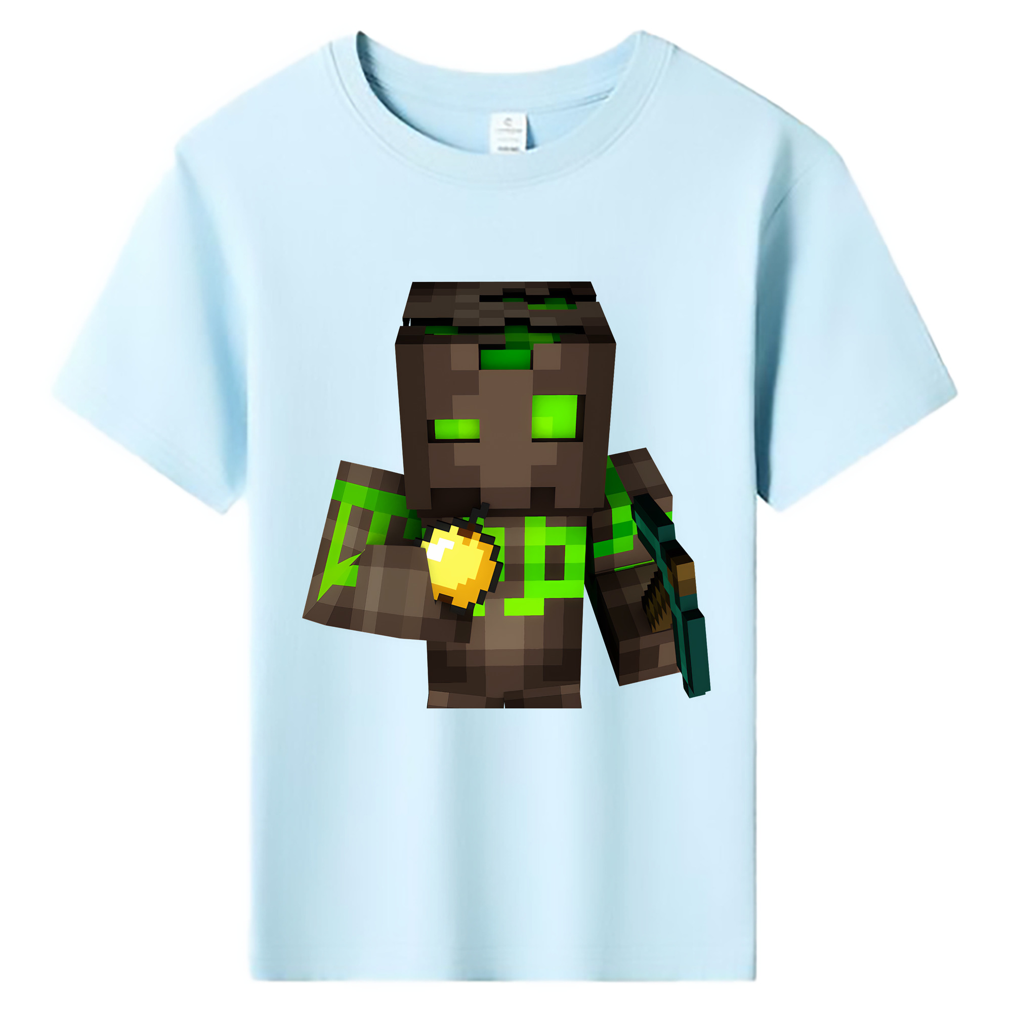（画像用） マインクラフト ブロックの世界 Minecraft MC Block world 綿100％キッズTシャツ（フロントプリント）